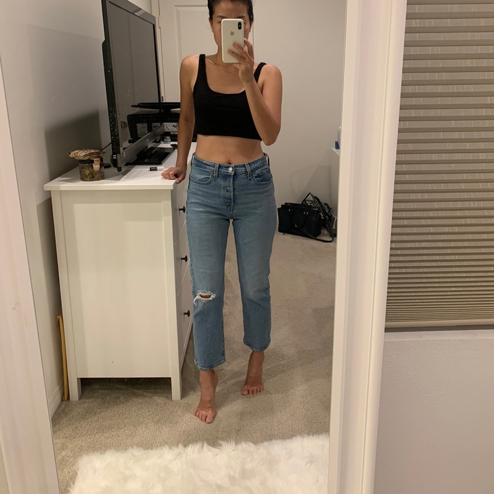 High Waisted Vintage Levi’s jeans (ankle length).